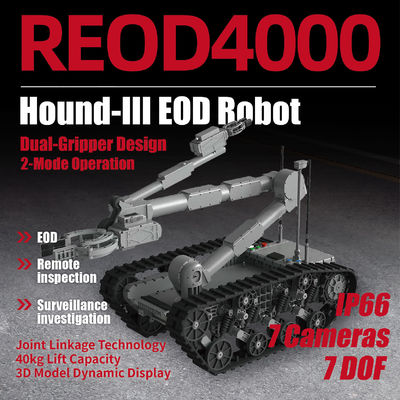 Powerful Hound-III EOD Robot Safely Approaching And Disposing Of Explosive Hazards