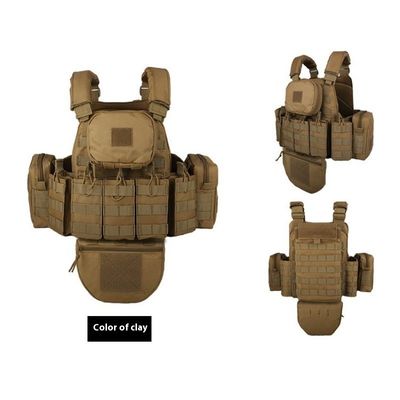 All - protective Tactical Vest for Outdoor Military Enthusiasts, MOLLE - modular Camouflage Waistcoat in Black, Complete Set of Equipment