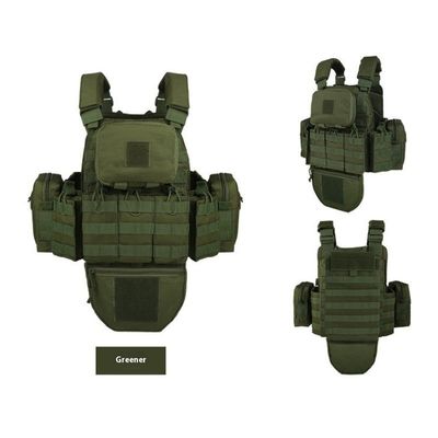 All - protective Tactical Vest for Outdoor Military Enthusiasts, MOLLE - modular Camouflage Waistcoat in Black, Complete Set of Equipment