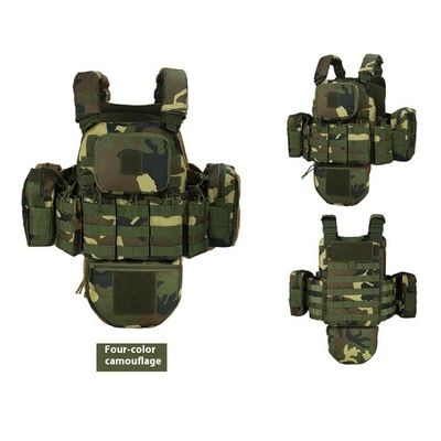 All - protective Tactical Vest for Outdoor Military Enthusiasts, MOLLE - modular Camouflage Waistcoat in Black, Complete Set of Equipment