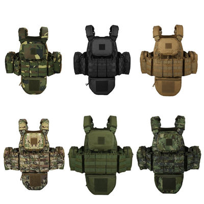 All - protective Tactical Vest for Outdoor Military Enthusiasts, MOLLE - modular Camouflage Waistcoat in Black, Complete Set of Equipment