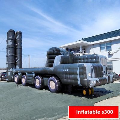 Simulación de entrenamiento militar de campo Inflable Falso Objetivo Exercicio de simulación al aire libre Camuflaje Modelo S300 Vehículo de misiles Inflable de doble forma Marcha + Lanzamiento 1:1 Clip Mesh personalizado