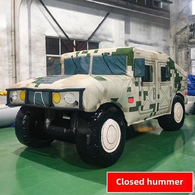 Falsos simulación de entrenamiento de campo a gran escala modelo de objetivo simulación de ejercicio al aire libre de coche guerrero Hummer coche aire cerrado camuflaje desierto aire cerrado bomba de aire especial 800W